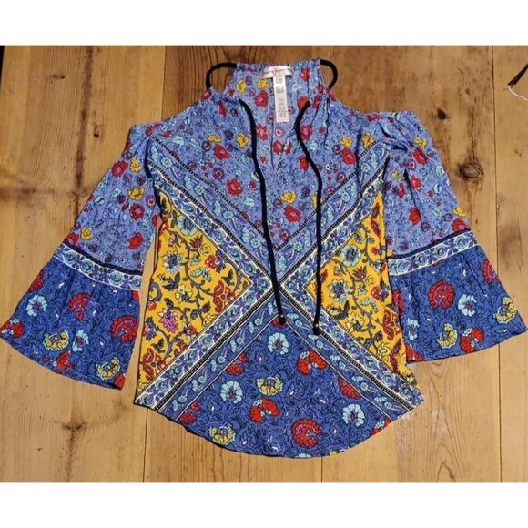 Nanette Lepore Other - Nanette Lepore Swim Woodstock Womens XS Tunic Coverup Floral Boho Cold Shoulder